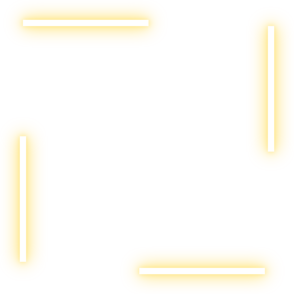 Golden neon square frame png