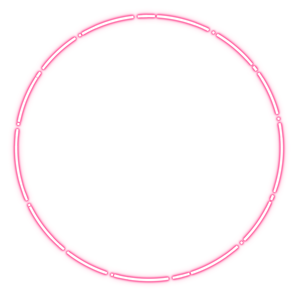 Glowing pink neon circle png