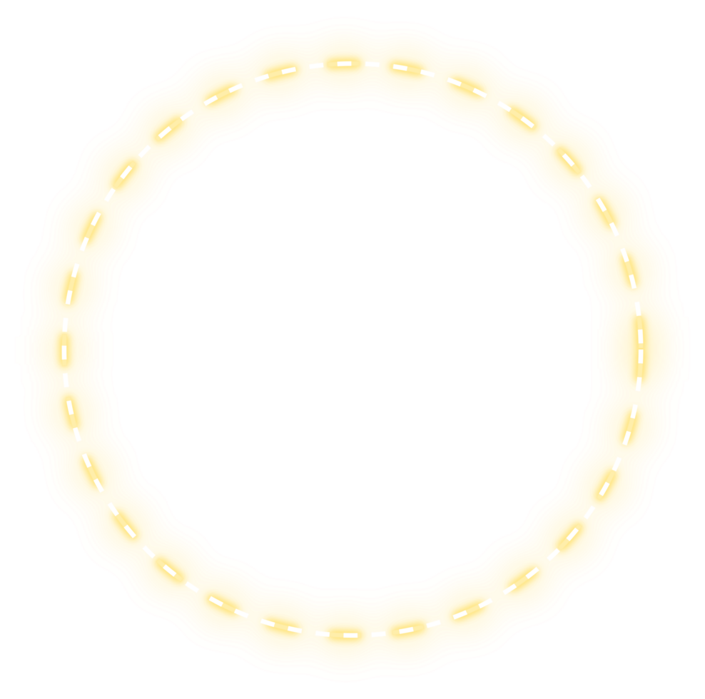 Glowing neon yellow circular ring png
