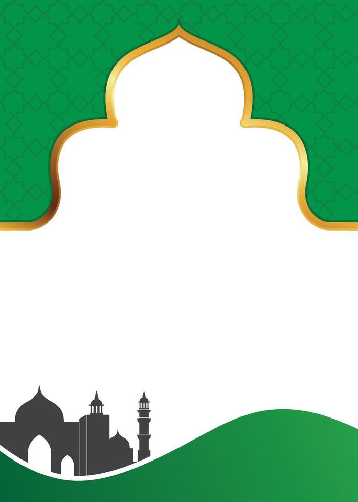 Islamic luxury golden frame and background design template vector