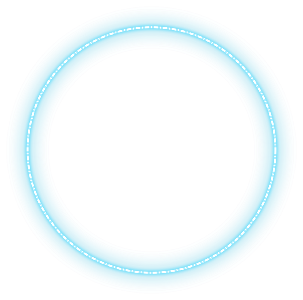 Glowing neon blue circle png