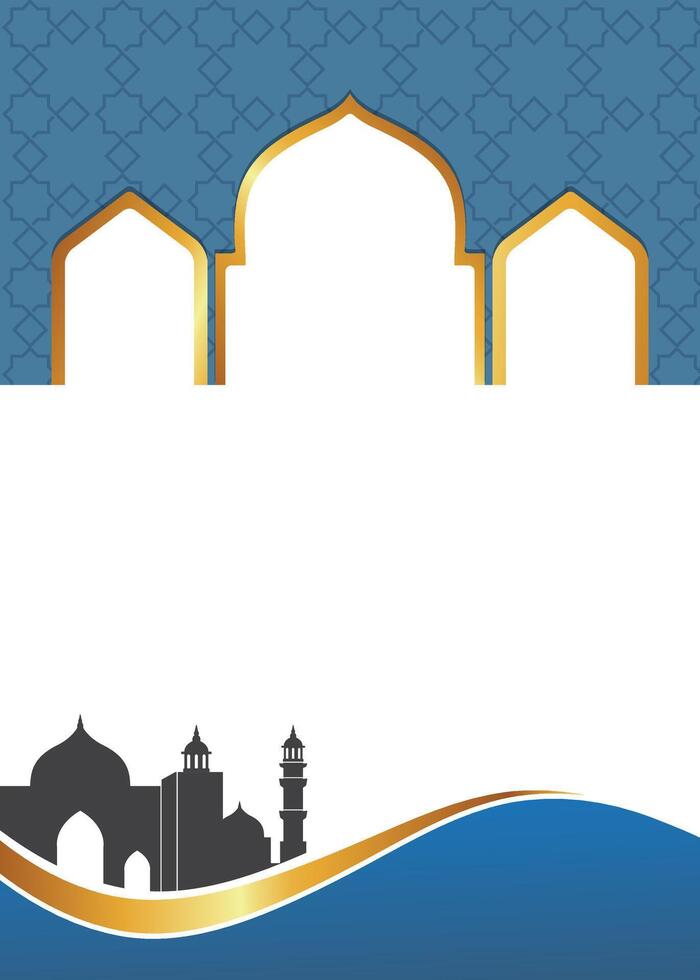 Islamic frame and luxury golden islamic poster design template vector