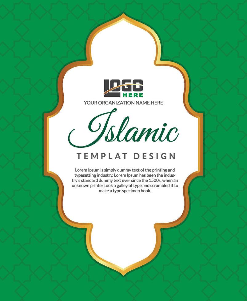 Islamic frame design template vector