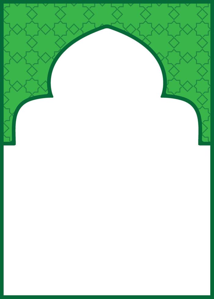 Islamic frame and luxury green background design template vector