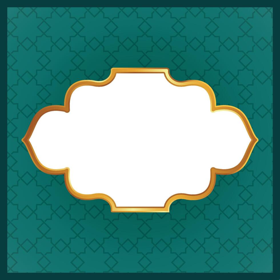 Islamic frame design template and luxury background with pattern vector