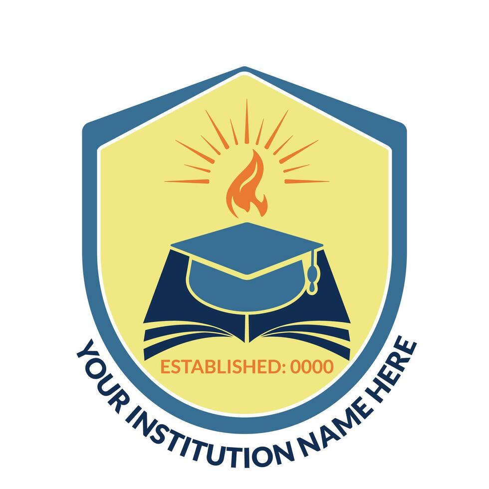 Academic logo and school badge design template vector