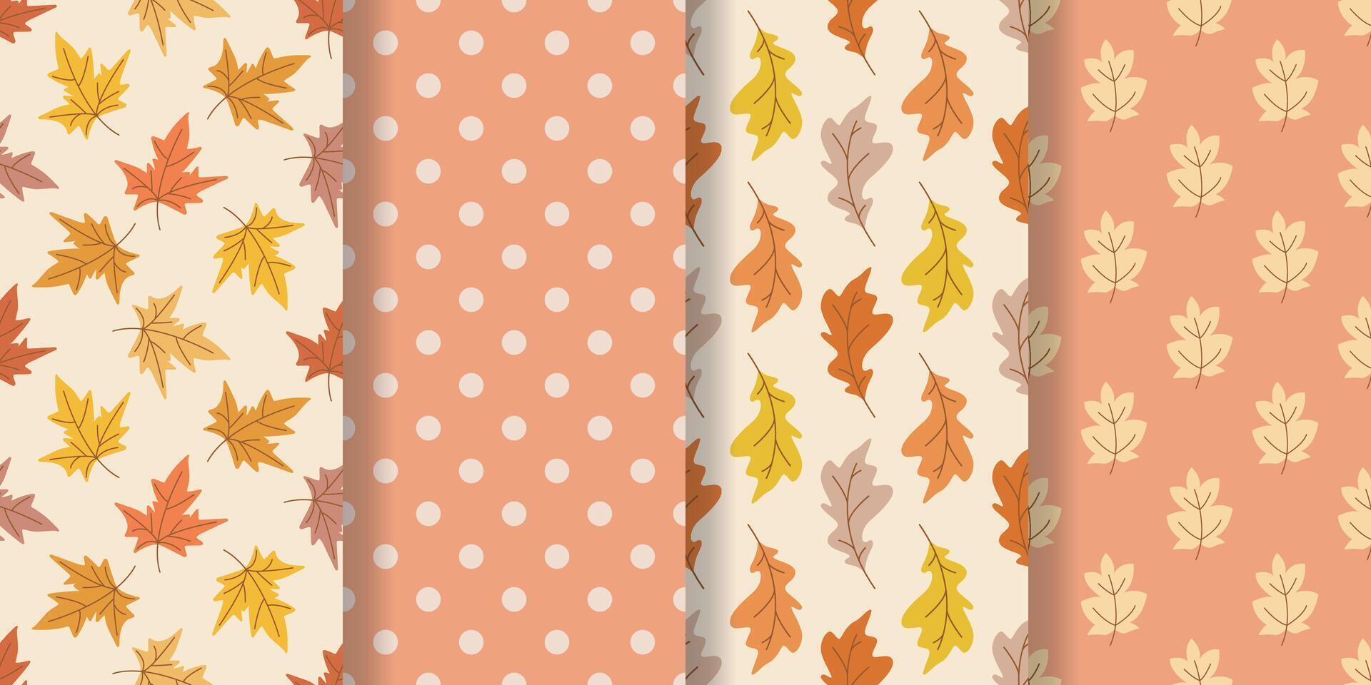 Autumn foliage print set for textile, packaging, paper and design vector