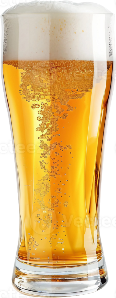 A glass of beer with bubbles on the side png