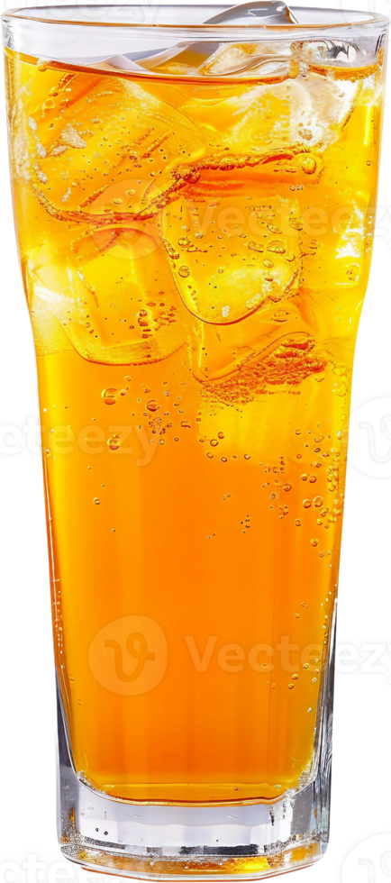 laranja suco dentro uma vidro com gelo png