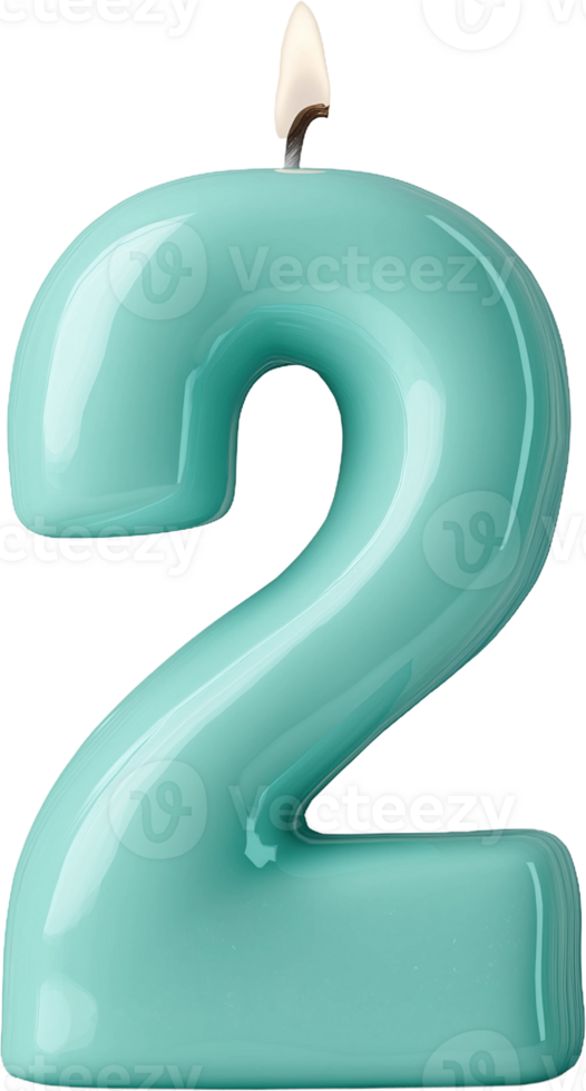number two candle png