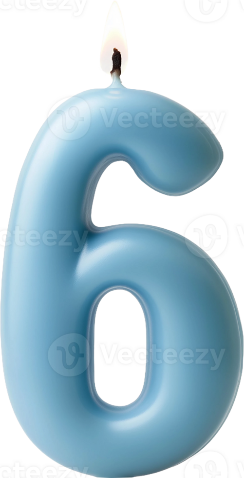 number 6 candle png