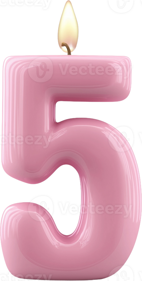 number 5 candle png