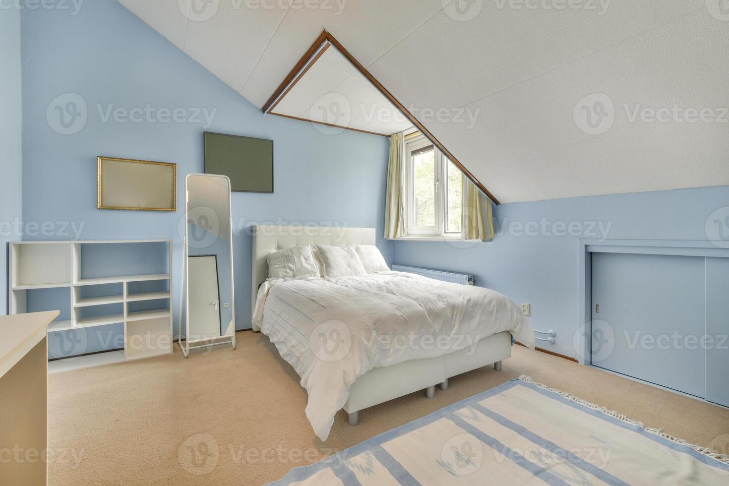 A bed in a bedroom photo