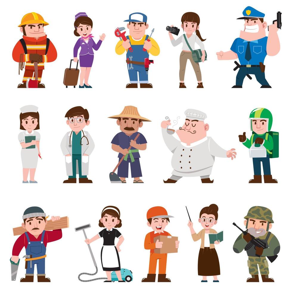 Professions cartoon Character vector