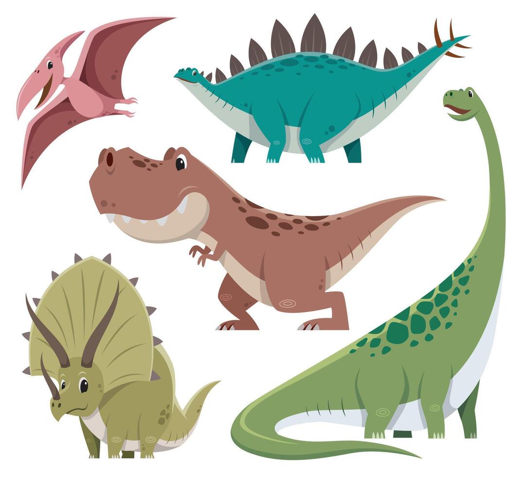 Dinosaur Character Set vector