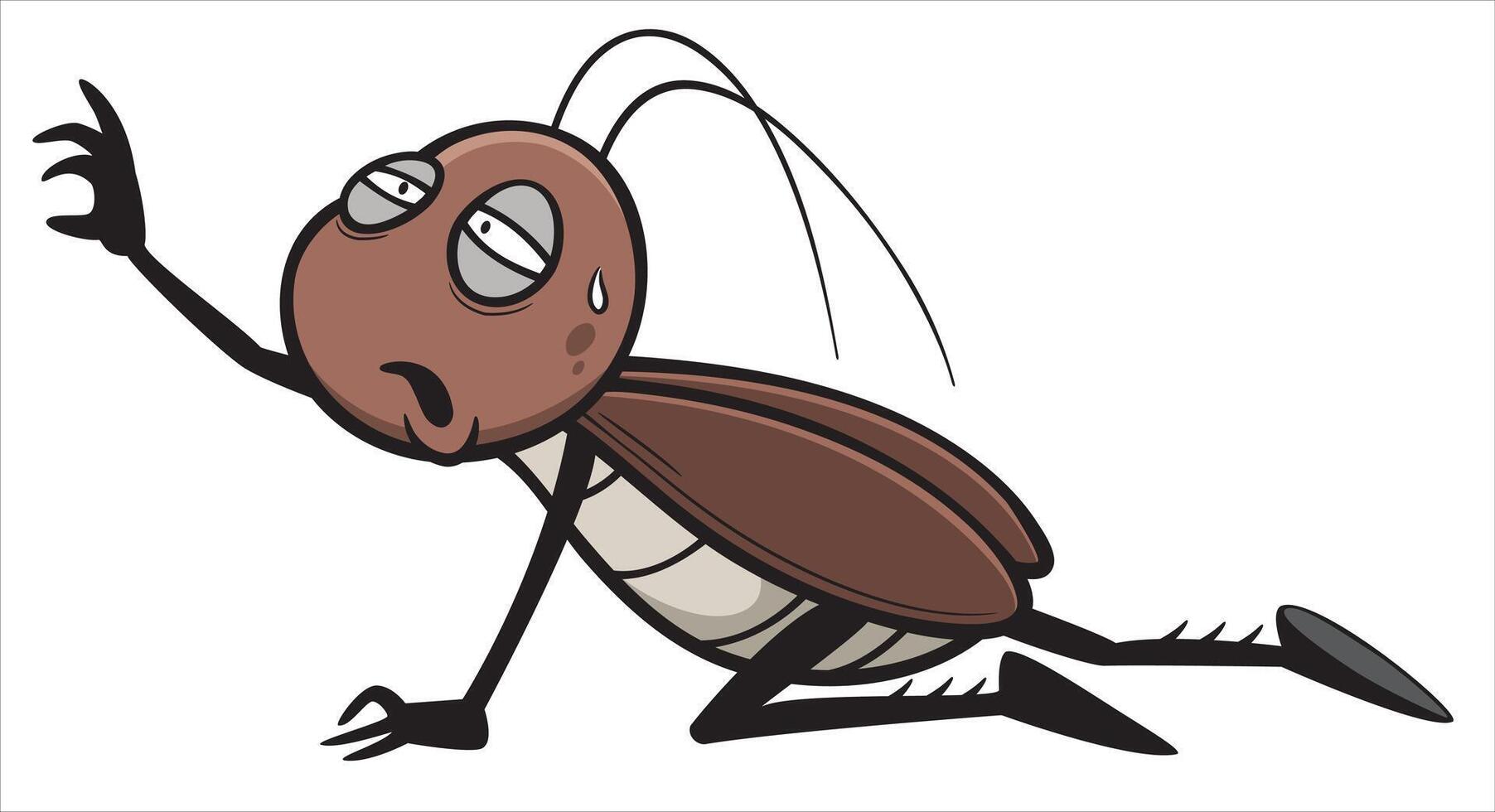 a cartoon drawing of a cockroach vector