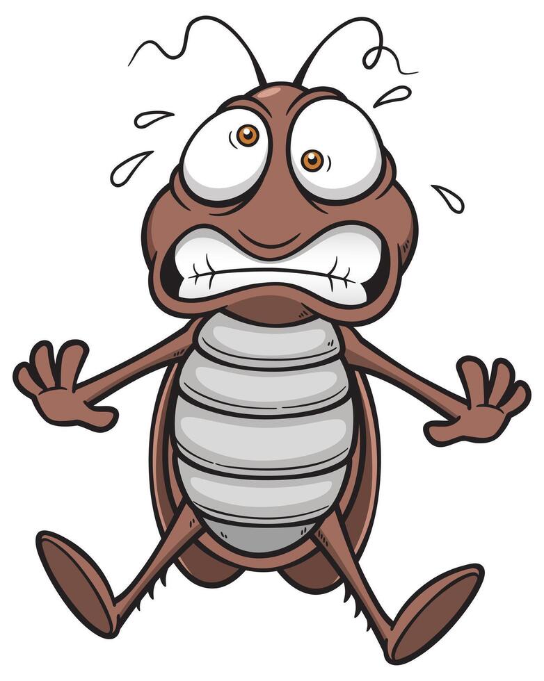 a cartoon drawing of a cockroach shock vector