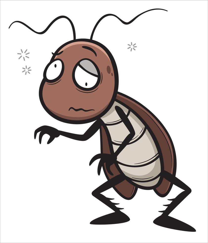 a cartoon drawing of a cockroach vector