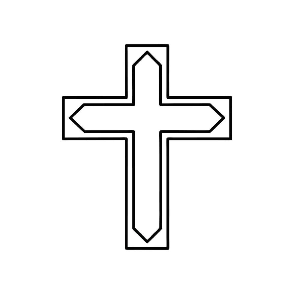 Religion cross. Icon for design. Easily editable vector