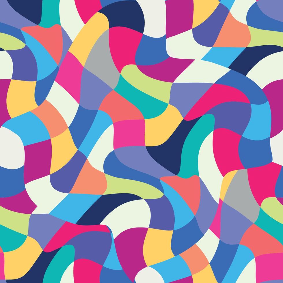 Twisted Squares Decorative seamless pattern. Repeating background. Tileable wallpaper print. vector
