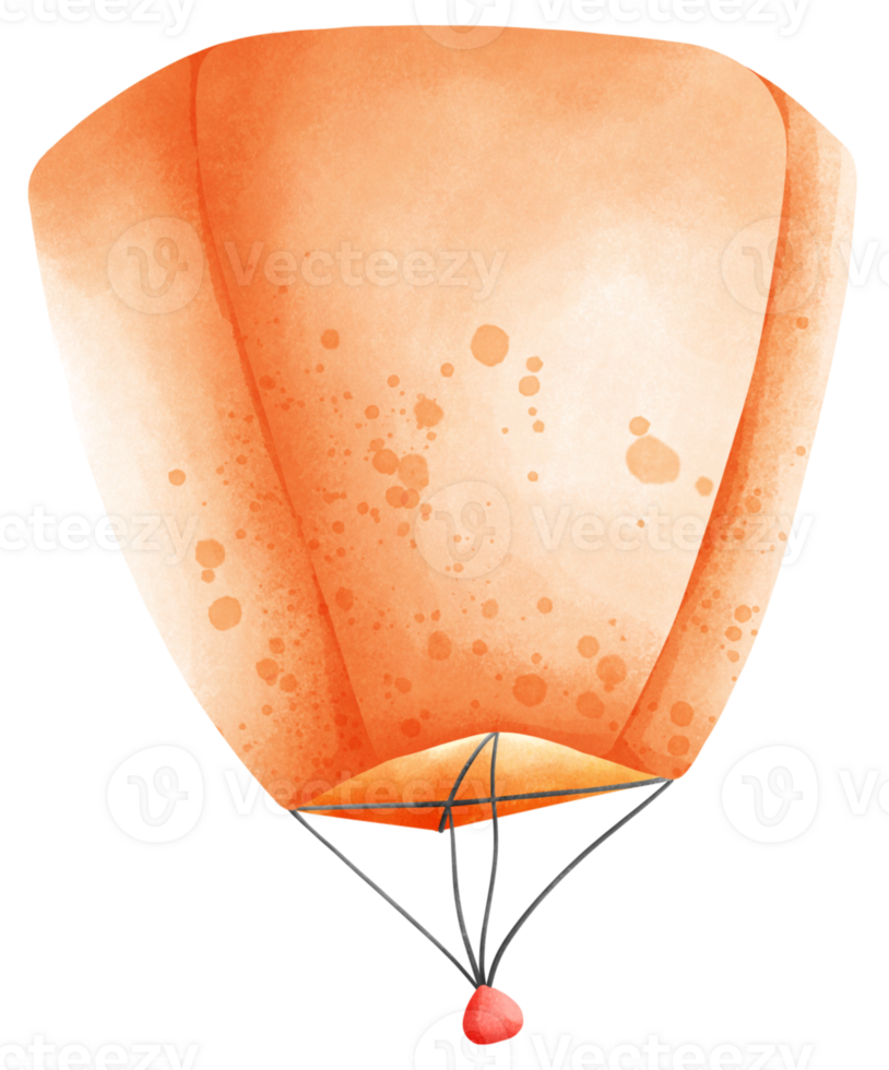 Orange floating lantern png