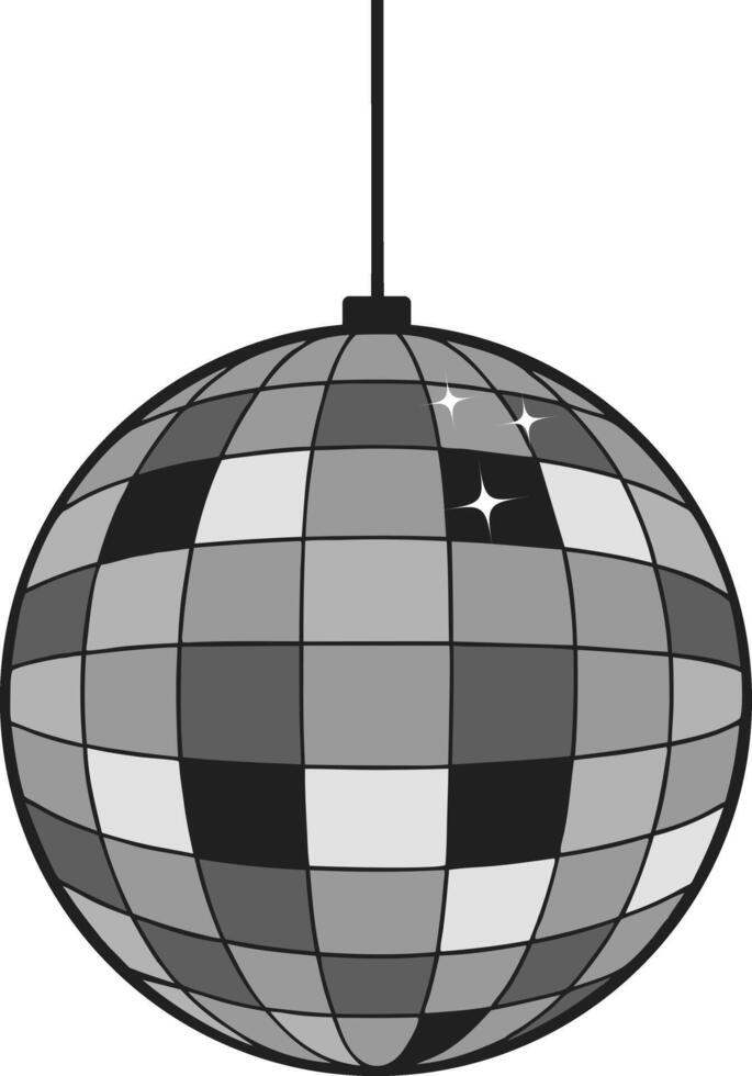 Retro 70s 80s Disco Ball Illustration for Vintage Dance Club Backdrop, Featuring Shiny Circle Mirror Designs, Music Party Icons, Trendy Badges. Hipster 1990s Graphic Style. illustration vector
