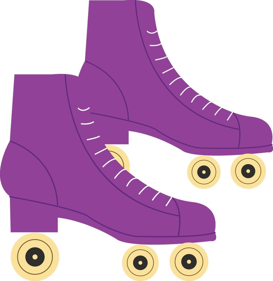 Vibrant and Fun Illustration featuring Retro Rollerskate Boots, for Active Skating Activity. This Vintage inspired design brings Nostalgic vibes from the 70s, 80s, and 90s. illustration vector