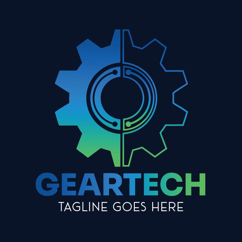 A modern gear logo with gradient colors, perfect for technology and industry-related brands vector