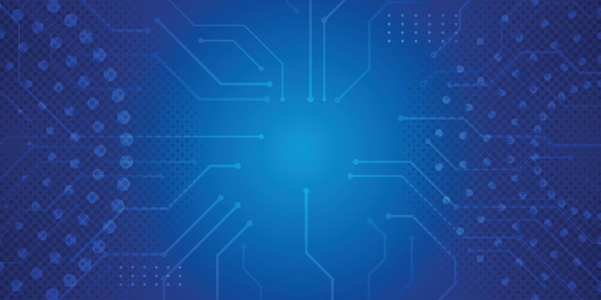 Abstract circuit board blue gradient technology digital background vector