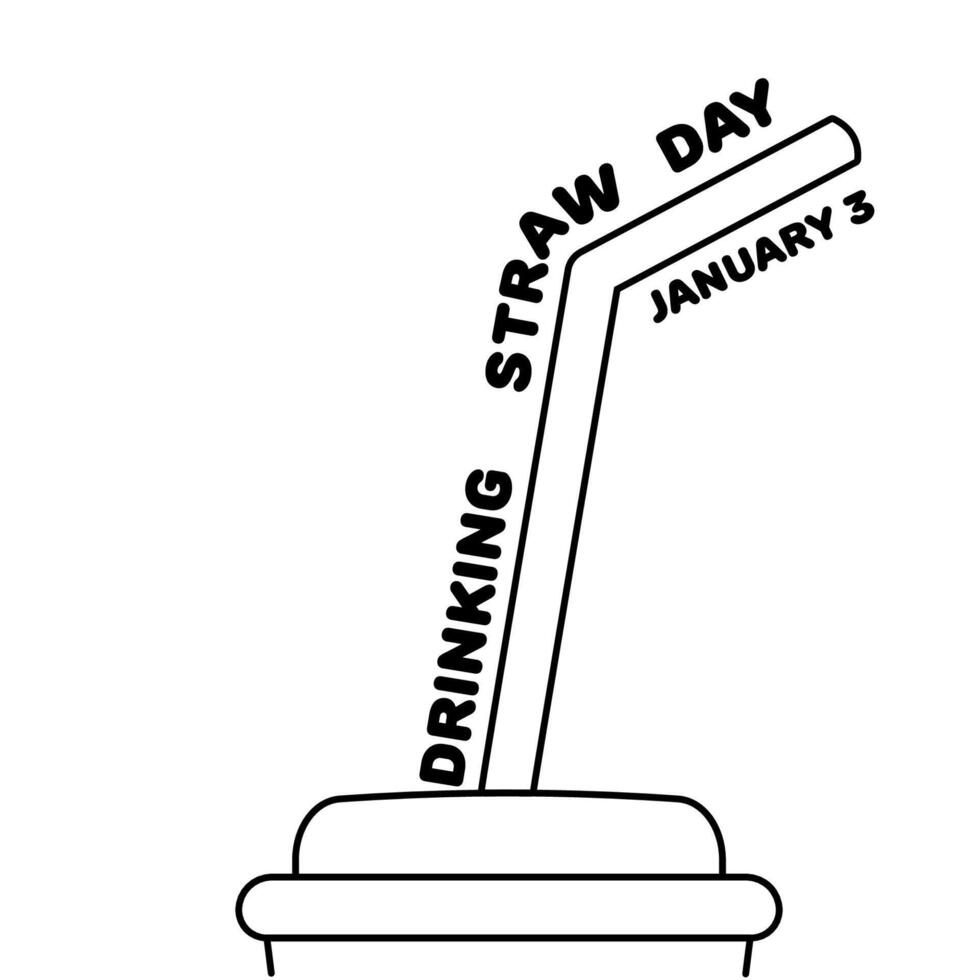 Drinking straw day poster vector