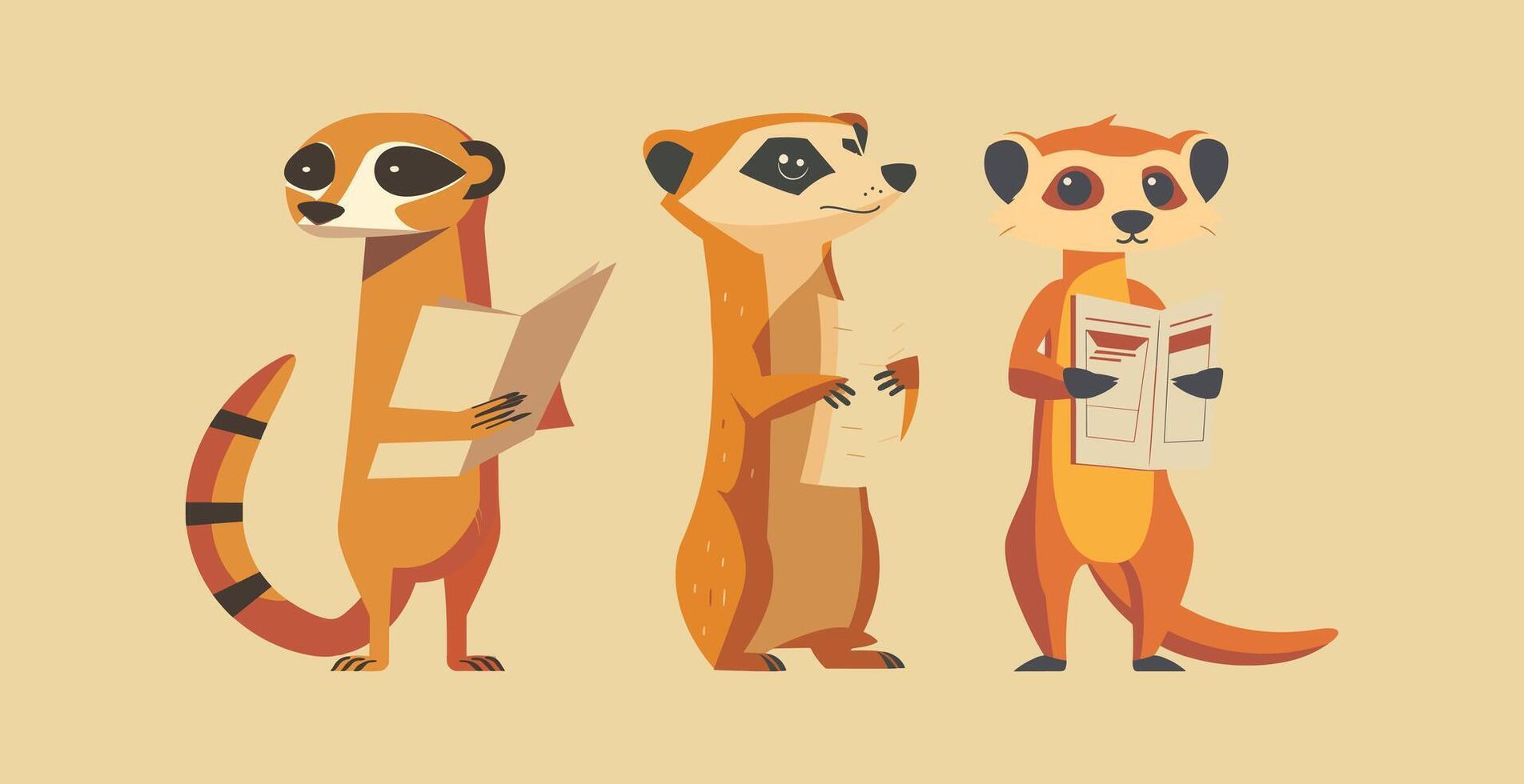 Meerkat holding a map vector