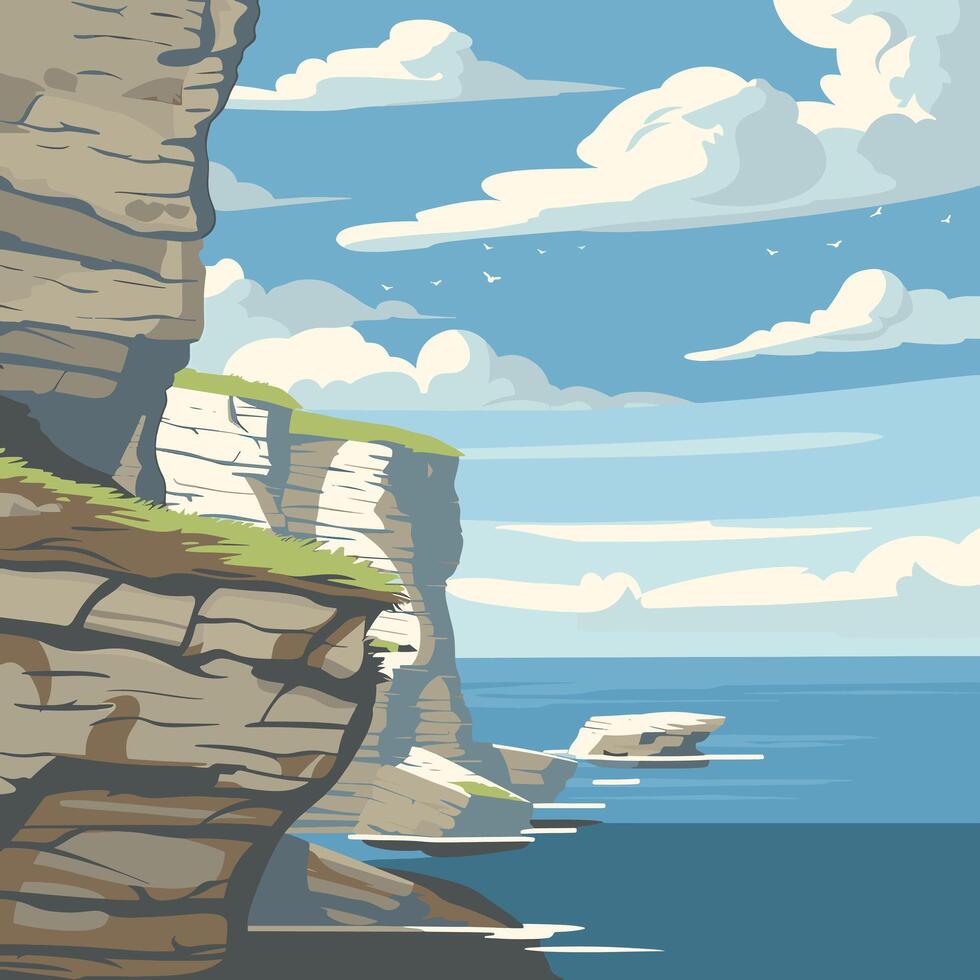 the cliffs by the sea vector