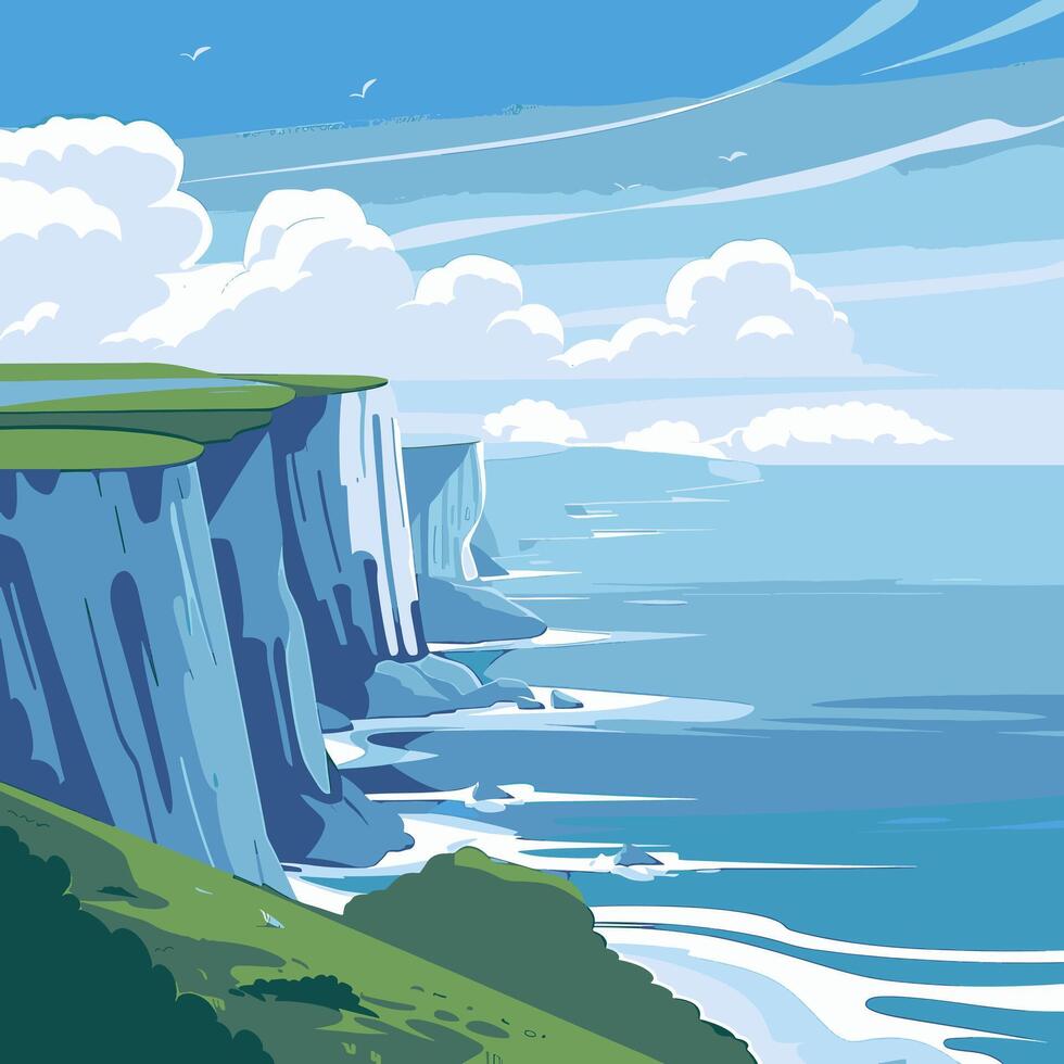 the cliffs by the sea vector
