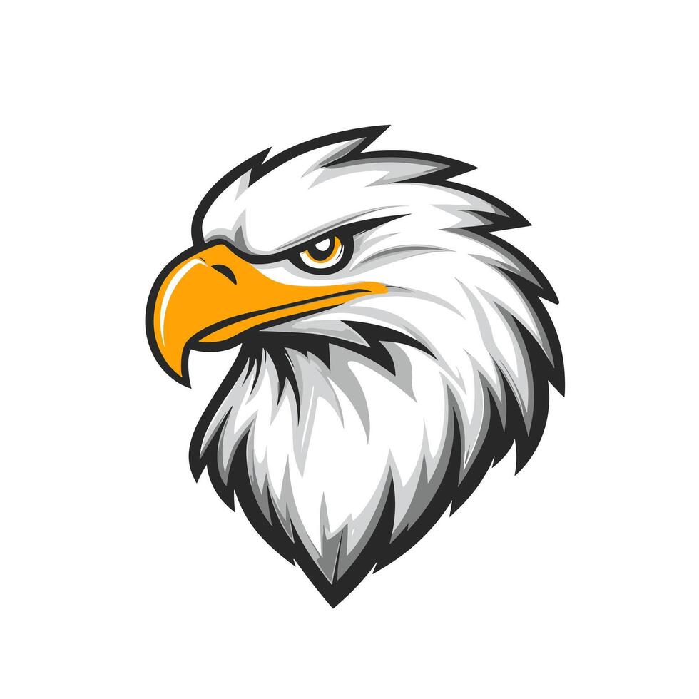 An eagle head with a yellow beak vector