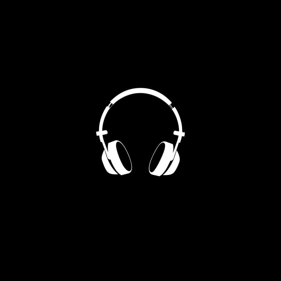 logo of headphones on a black background vector