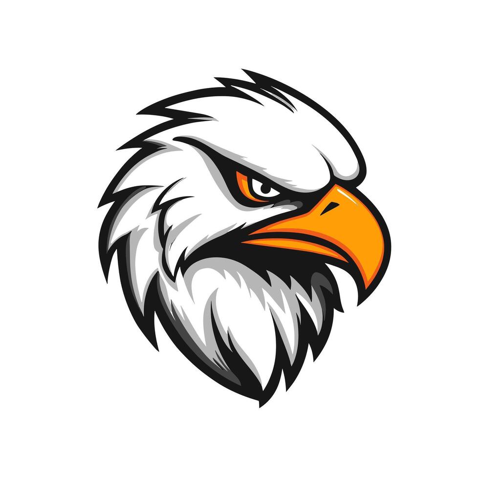 An eagle head with an orange beak vector