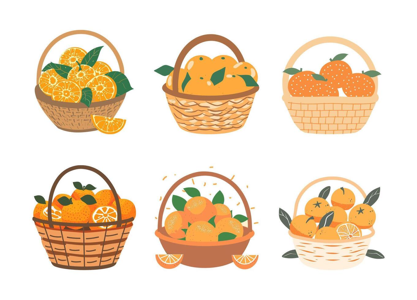 A basket of oranges vector