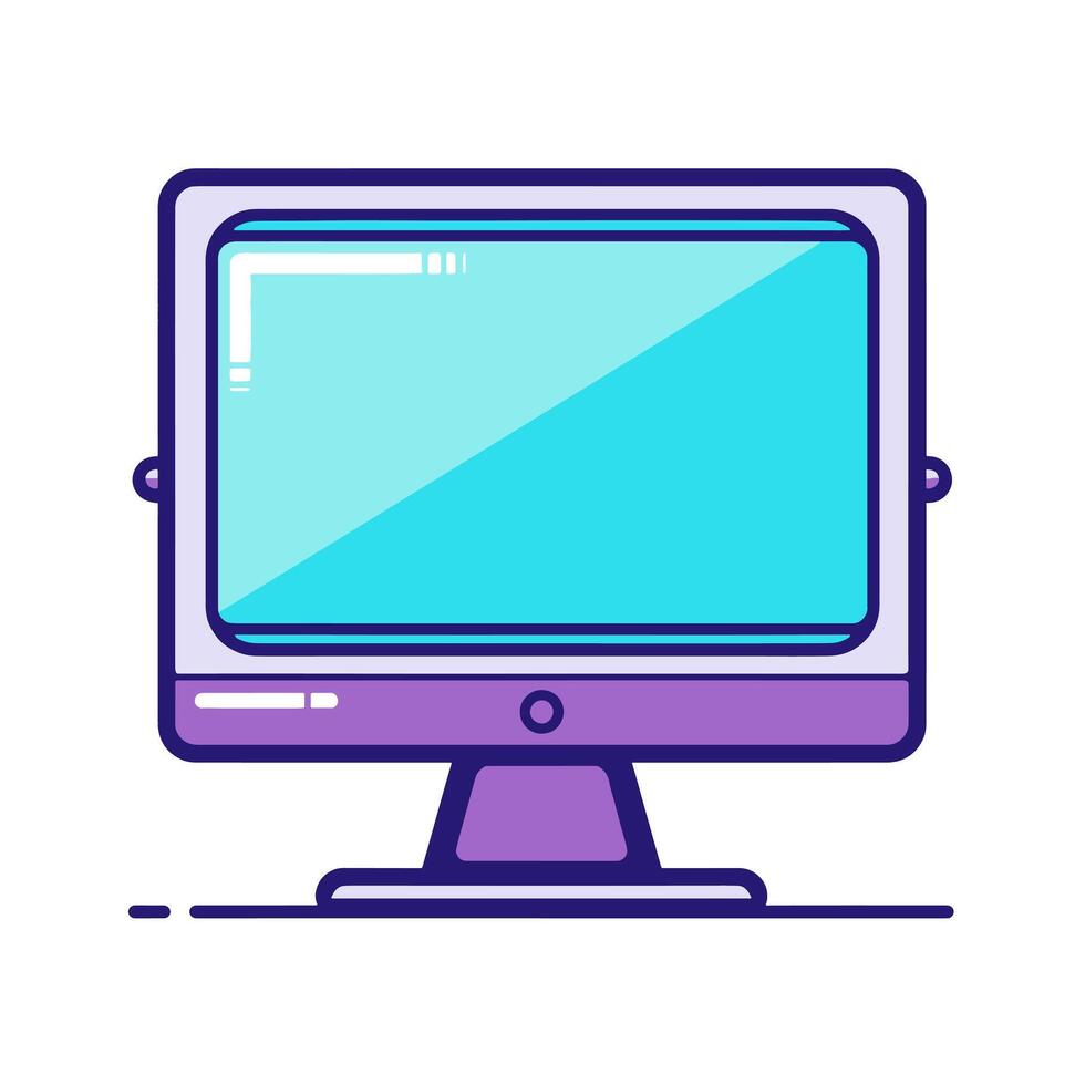 A simple illustration a desktop monitor vector