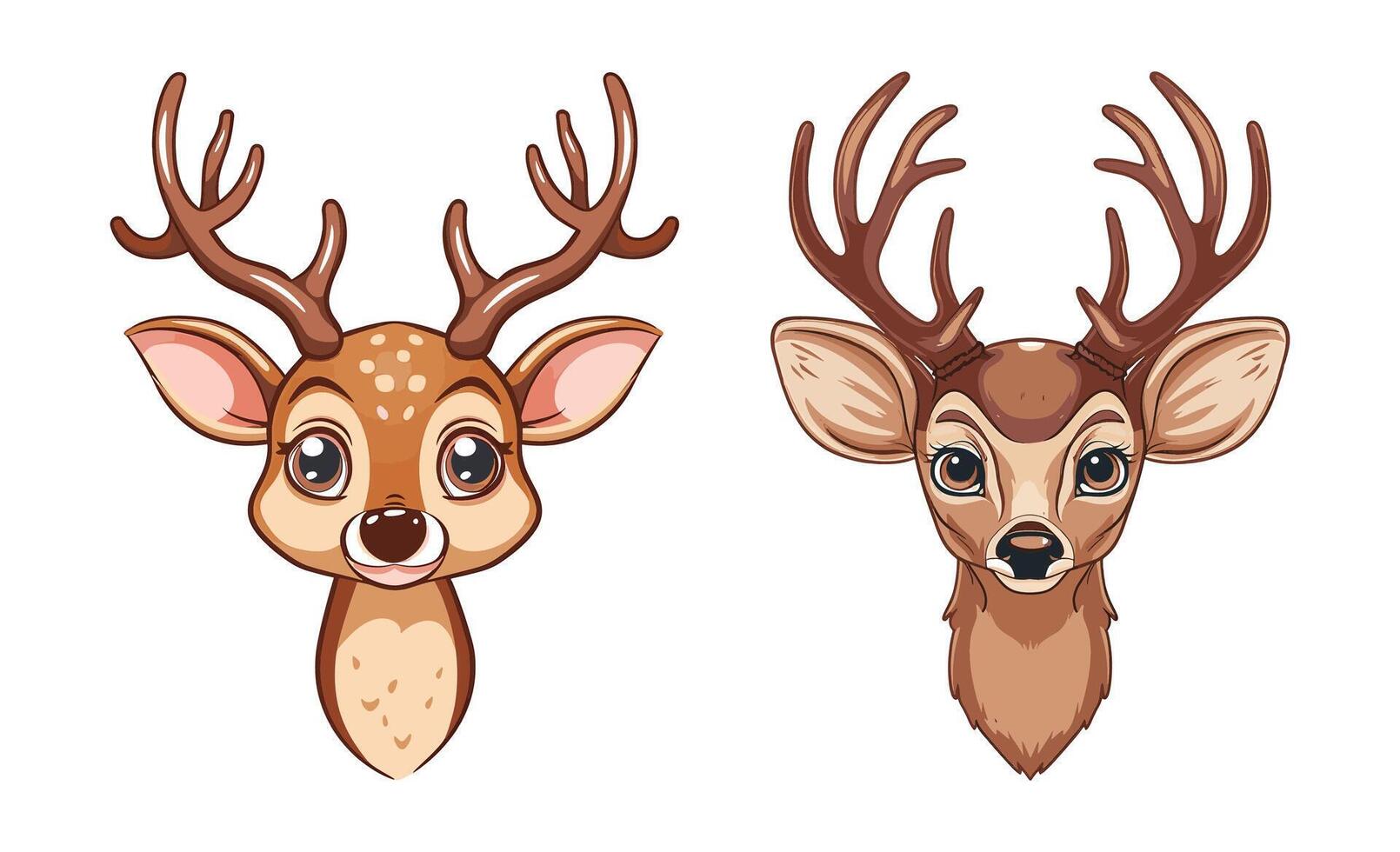 Cute deer head cartoon design vector