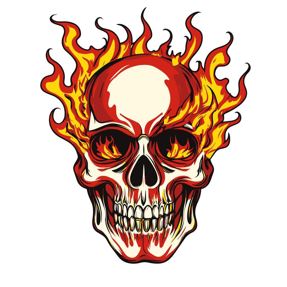 Skull with fire vector