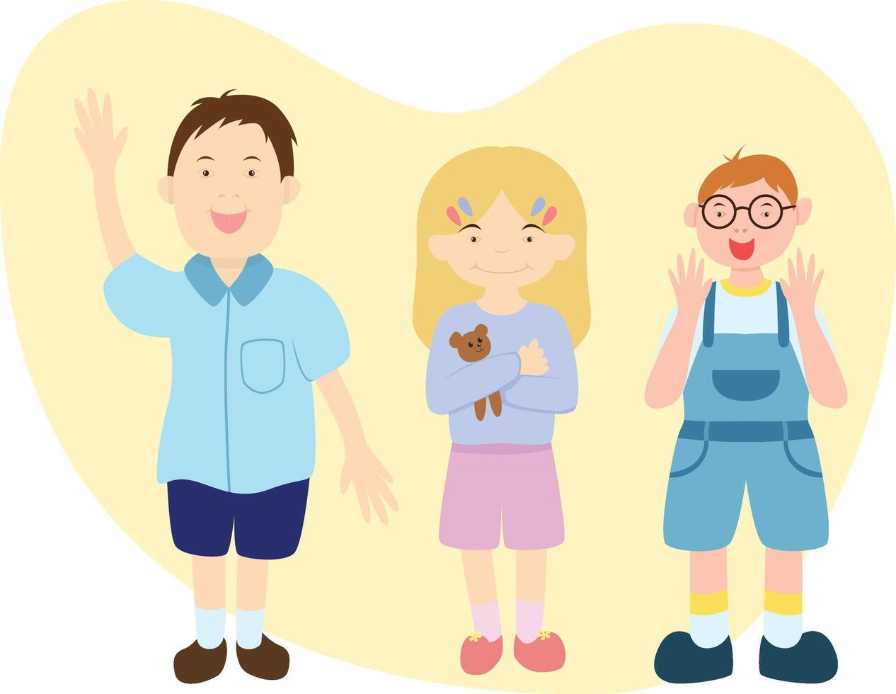 three down syndrome children vector