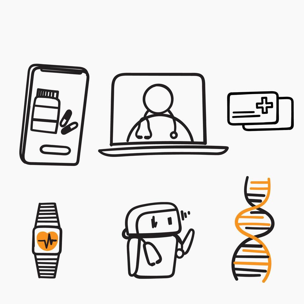 a set of icons depicting various medical devices vector