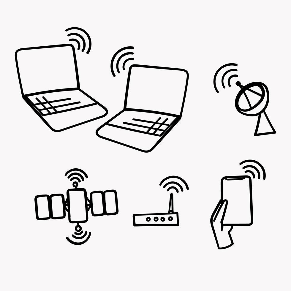 wireless internet icons set illustration vector