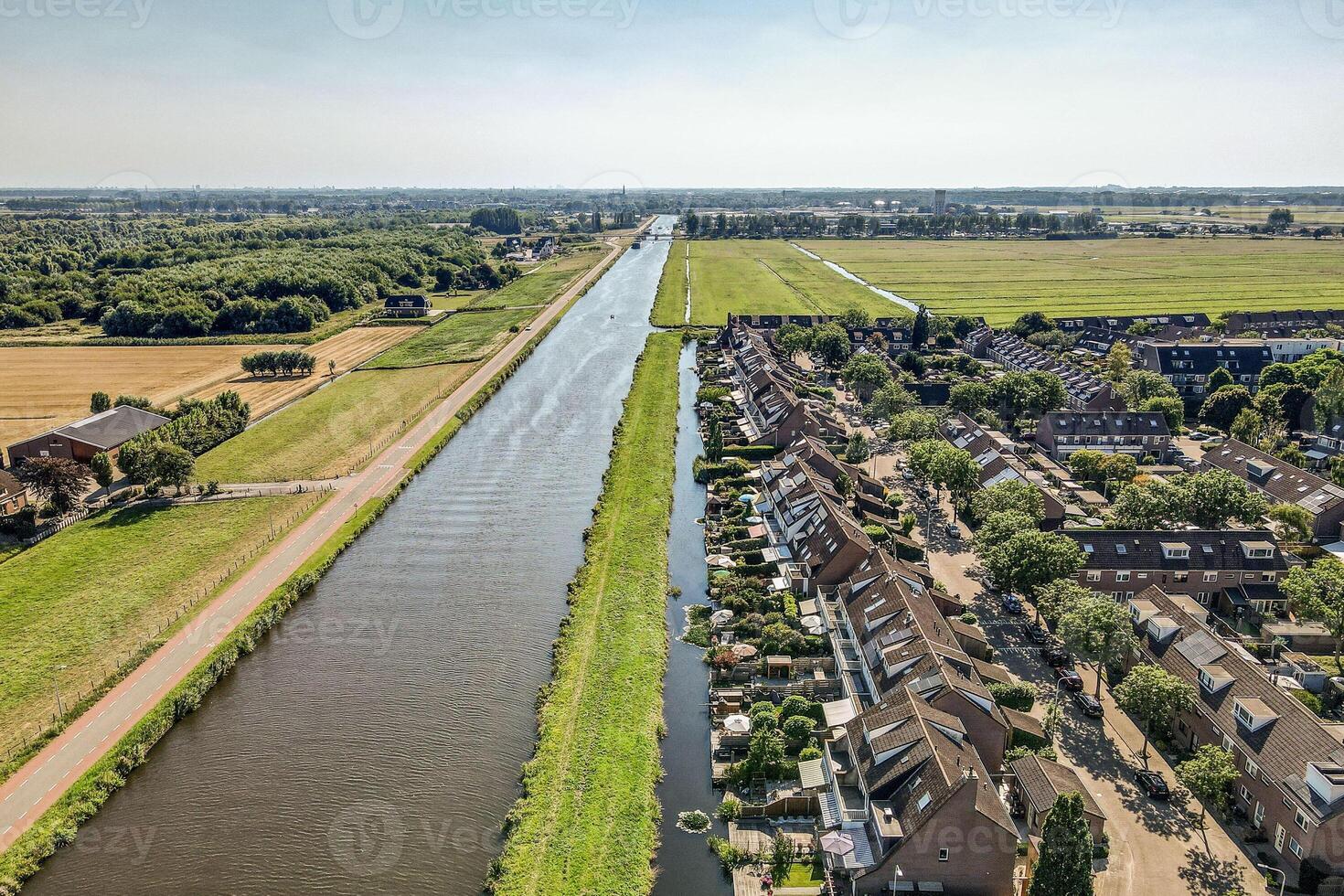 Aerial view of a canal in the netherlands photo