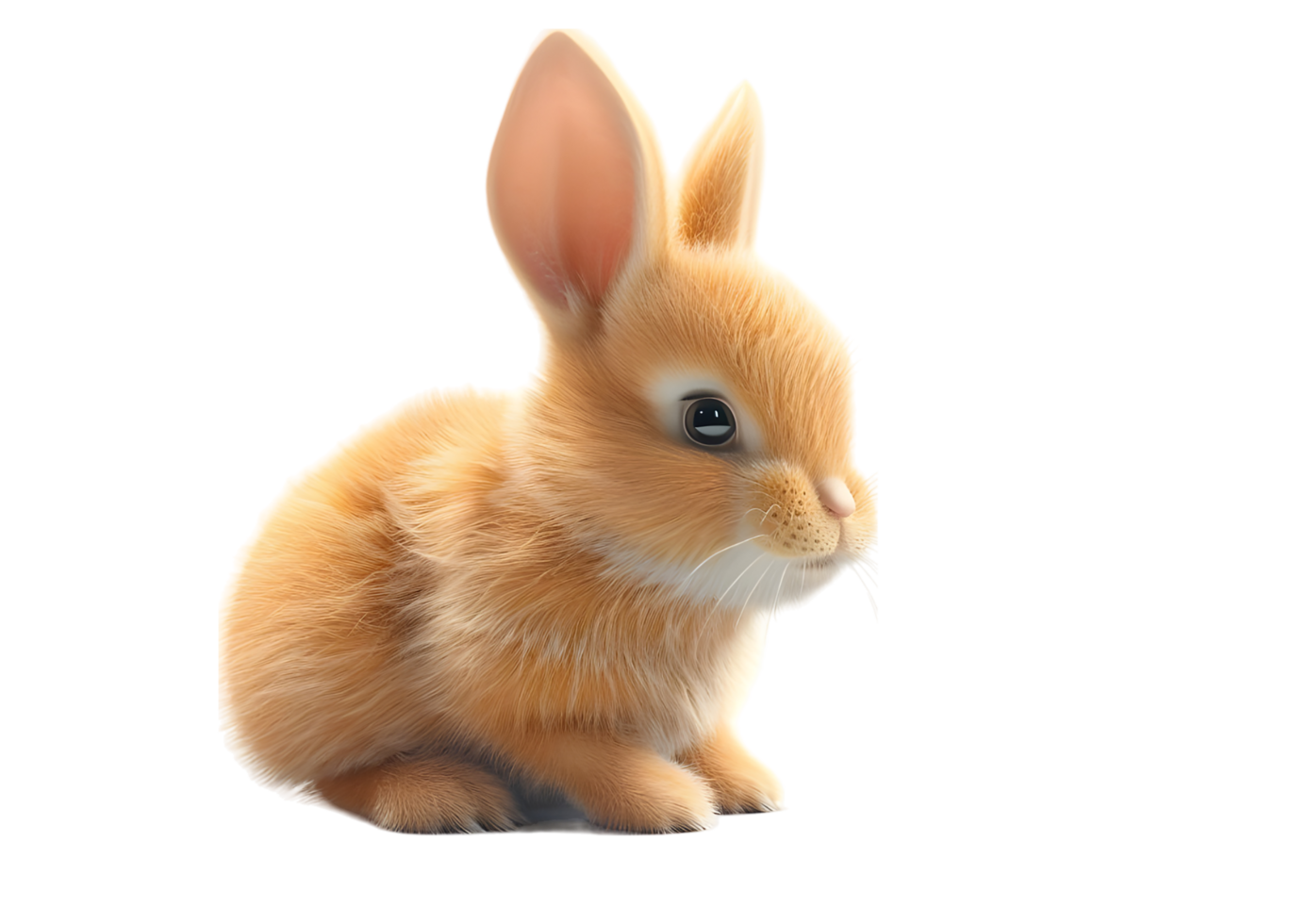 Adorable baby bunny with soft fur. Isolated on transparent background png