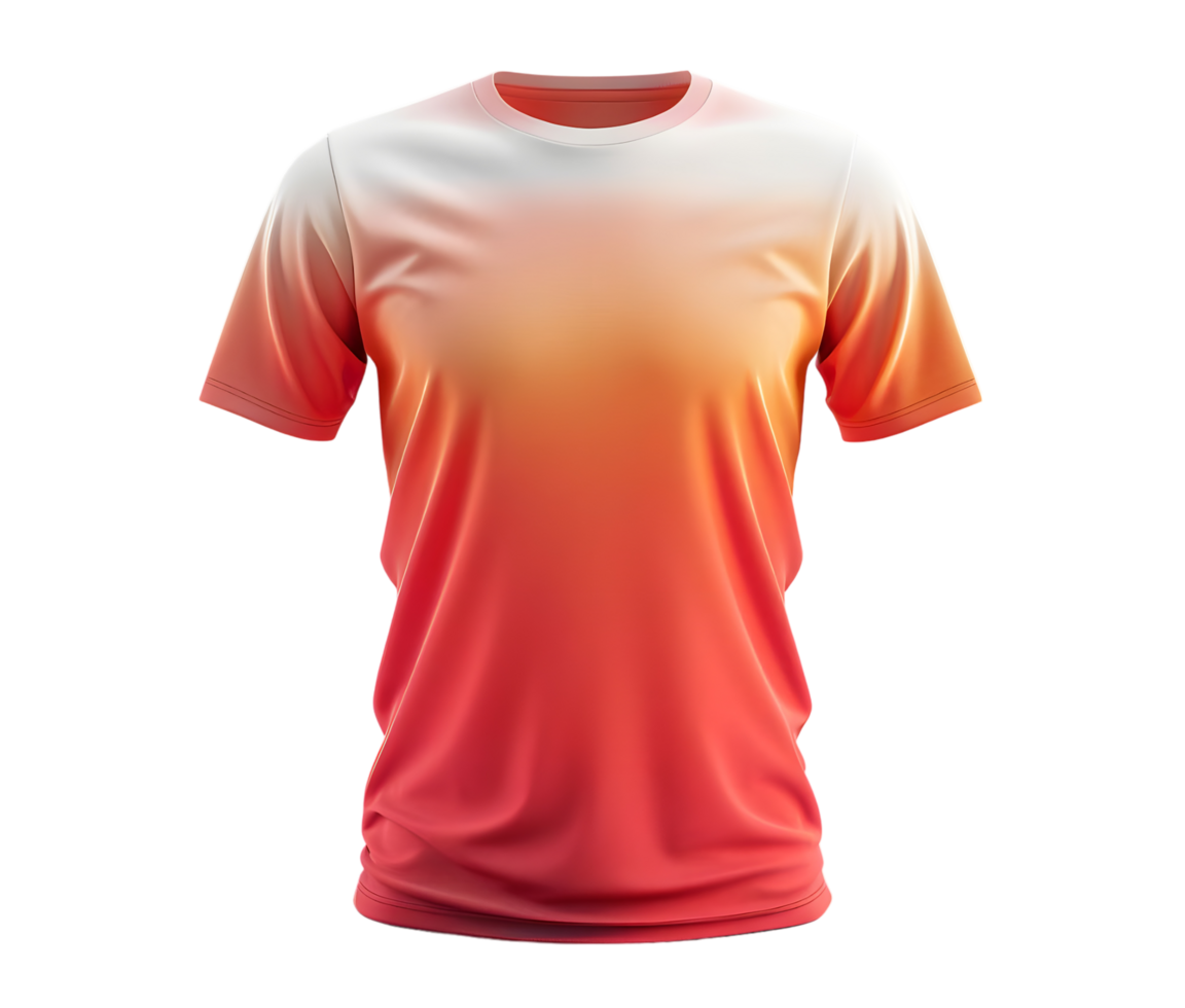 Gradient T-Shirt Mockup Template. Isolated on transparent background png