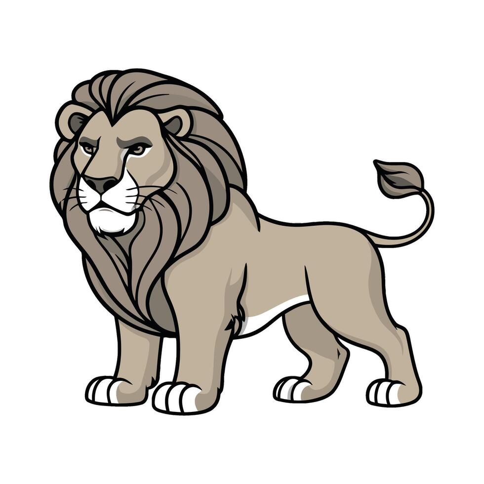 A cartoon lion standing on a white background vector