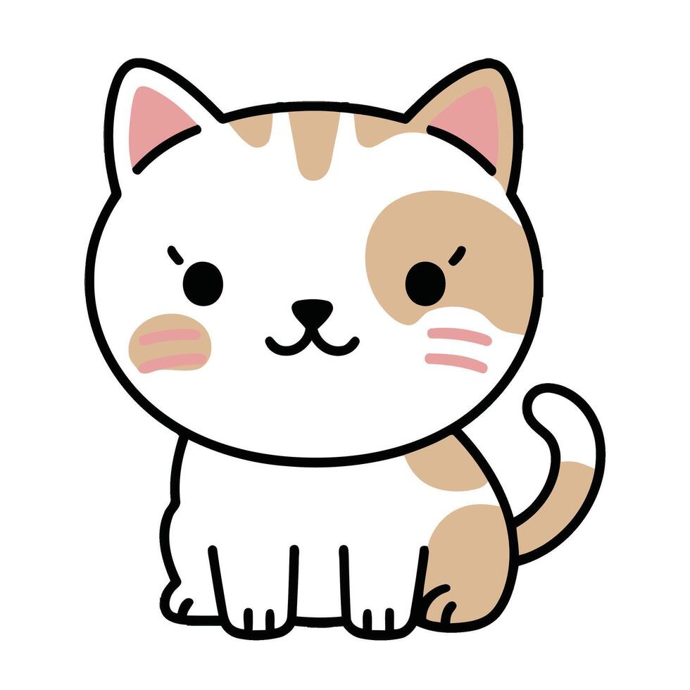 Kawaii cat illustration vector