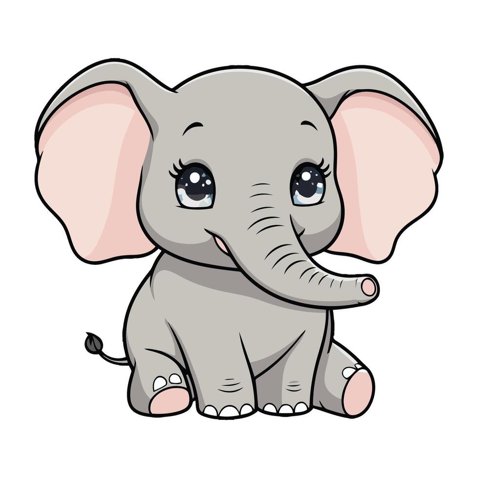 An elephant is sitting on a white background vector