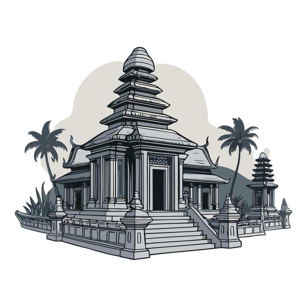 An illustration of a temple in thailand vector